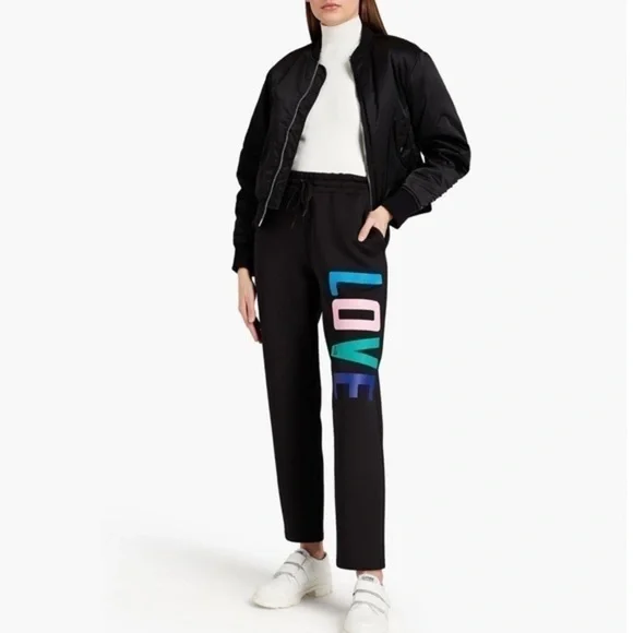 Love Moschino Scuba Logo Print Drawstring Track Pants NWT - Picture 2 of 8